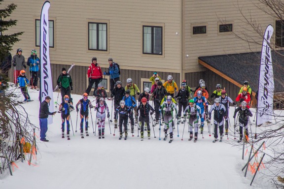 Start of the 2014 Dynafit Snow Leopard Challenge at Jay Peak.